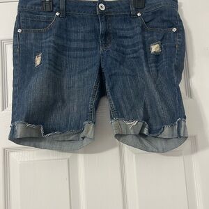No Boundaries Blue Jean Shorts Distressed Style